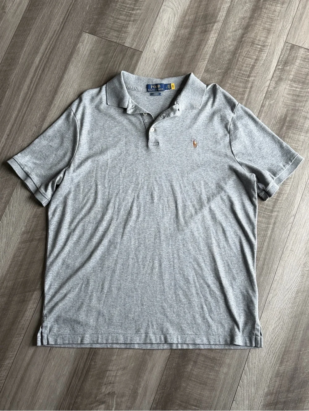 Polo Ralph Lauren Soft Cotton Polo Shirt Men’s Sz L Steel Heather Short Sleeve